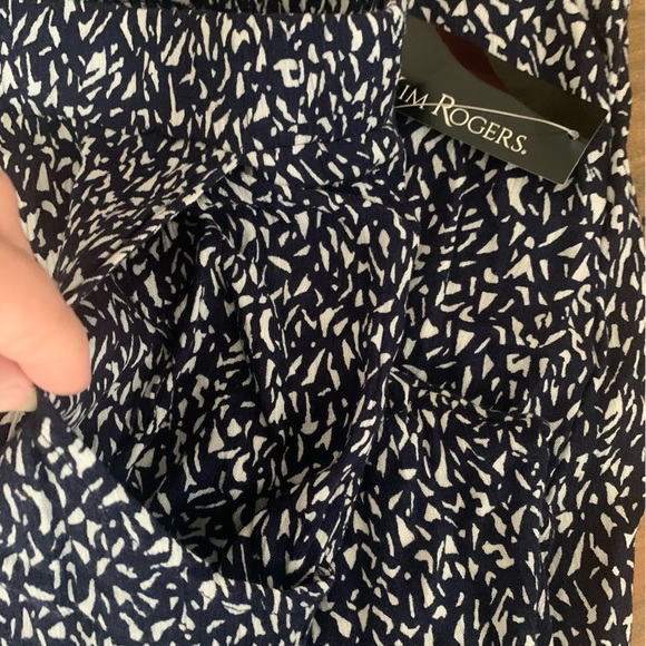 Kim Rogers 1X navy/ivory pants - Picture 2 of 6